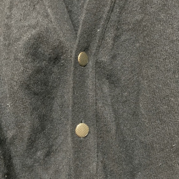 Black Cashmere Cardigan Sweater - Picture 3 of 3